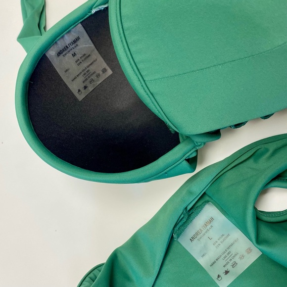 New Andrea Iyamah M L New RARE HTF Green Ruffled High Cut Mulan Bikini Swimsuit - Picture 8 of 16